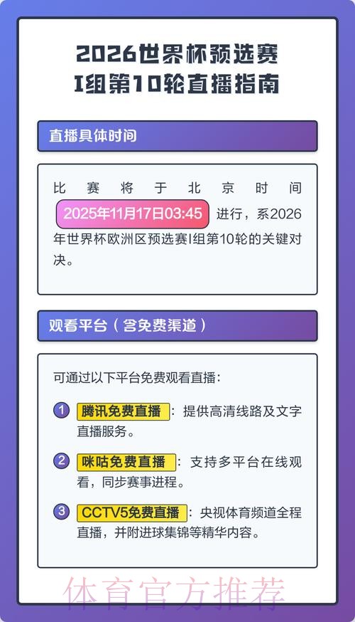 2026世界杯比赛直播频道推荐指南